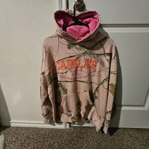 Cabelas Pink Camo Hoodie Established 1961 World's Foremost Outfitter Size Large